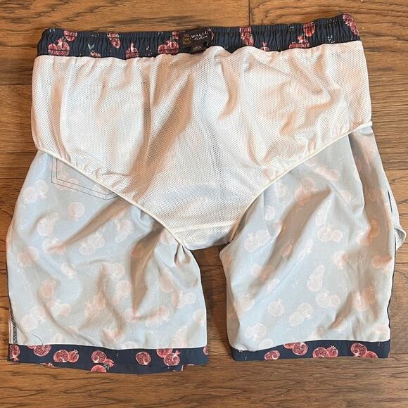 Wallin & Bros Pomegranate Print Swim Trunks Mens Drawstring Casual Shorts - Picture 10 of 12